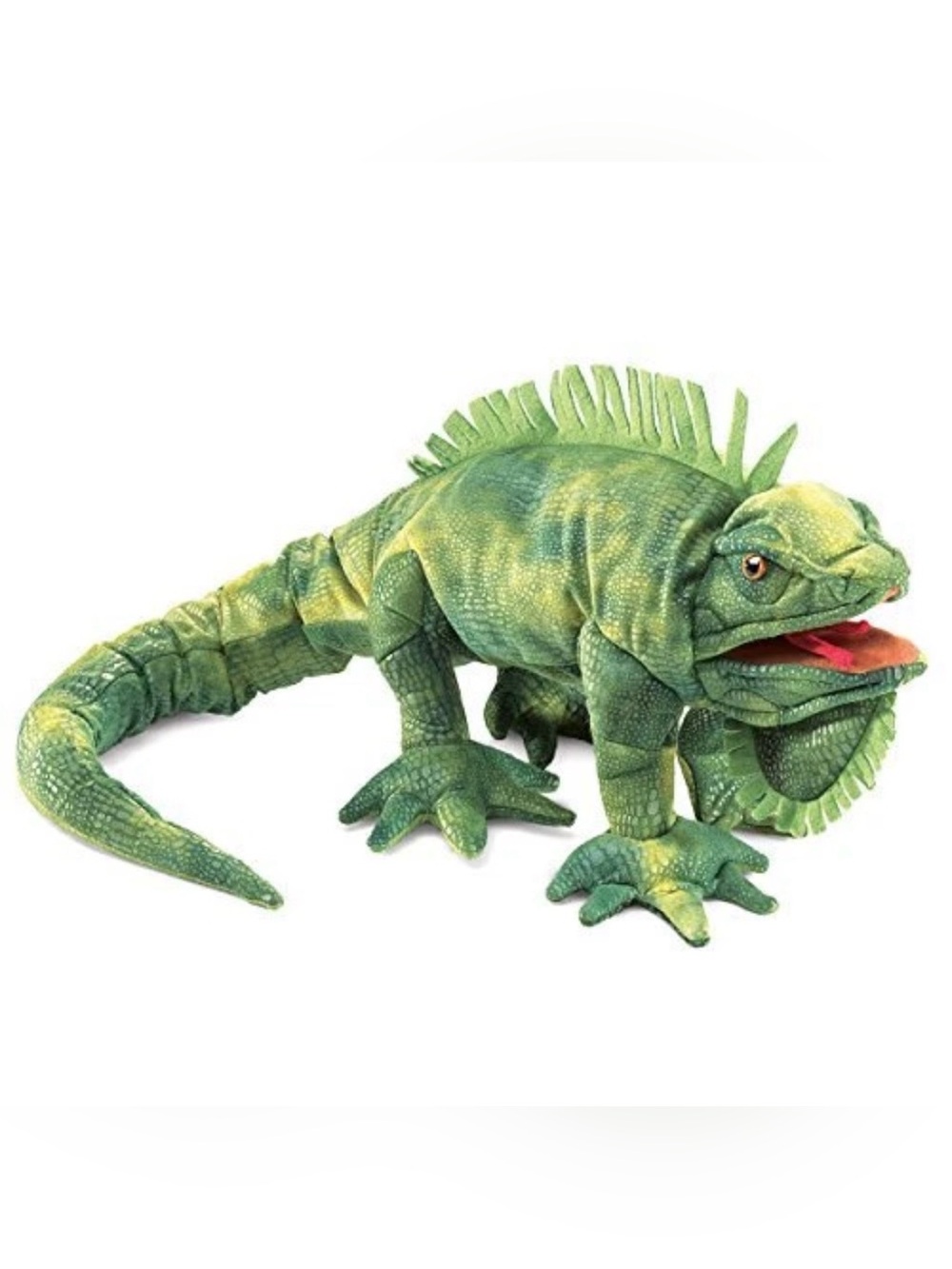 Folkmanis Green Iguana Hand Puppet Plush Realistic Reptile Lizard Toy 32” Animal